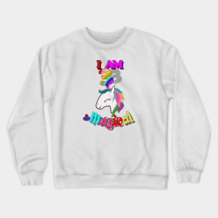 unicorn 3th birthday: I am 3 and magical Crewneck Sweatshirt
